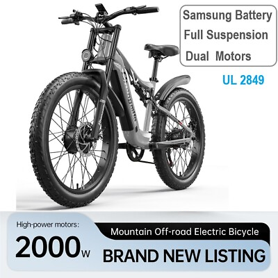 #ad Shengmilo Electric Mountain Bike 26quot; 2000W Full Suspension Fat Tyre E Bike 35MPH $1349.10
