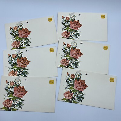 #ad #ad Vintage Set Of Six Rose Stationary Seal And Send Letters No Envelopes Needed $6.65
