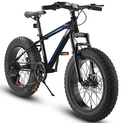 Fat Tire Mountain Bike 20quot; 7 Speed Bicycle Snow Bike Beach Bike for Teensamp;Adults $319.99