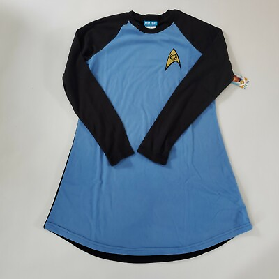 #ad Star Trek women#x27;s small raglan pajama sleep shirt nightgown blue black $17.99