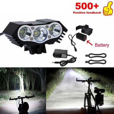 #ad 3 LED Bicycle bike Head Light Lamp Torch Flashlight with long battery pack $16.99