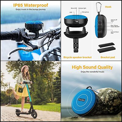 #ad Bike Bluetooth Speaker Portable Wireless Speaker with Mount Loud Waterproof $30.07