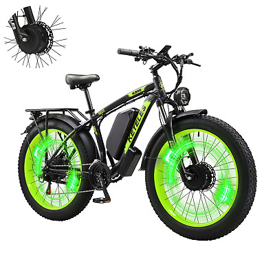 #ad KETELES 26quot; 48V 2000W AWD E Bike K800 23Ah Mountain Bicycle 21Speed Black Green $1200.00