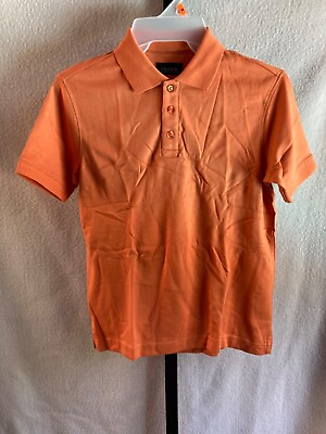 #ad IZOD Pima Cool Boys Golf Shirt Youth M 8 9 Orange NEW $14.95