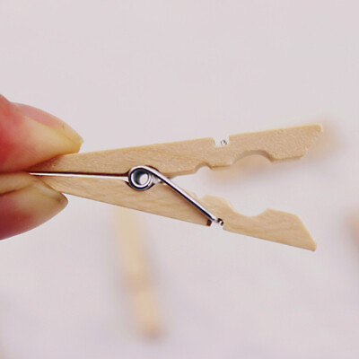 50Pcs Durable DIY Wood Clothespins Wooden Laundry Clothes Pins Paper Peg Clip $8.31