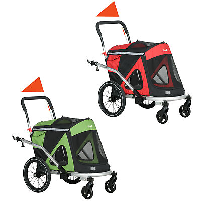 #ad 2 in 1 Bike Trailer with Aluminum Frame for Medium Sized Dogs $139.99