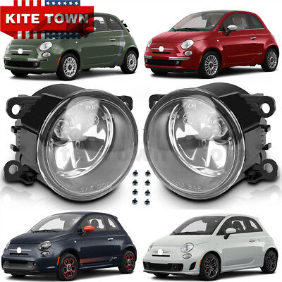 #ad #ad New Pair Of Front Bumper Fog Lights Lamps RH LH For Fiat 500 2 Door 2012 2018 US $21.99