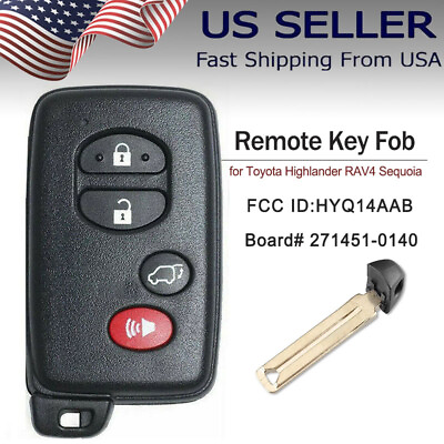 #ad New Smart Remote Key FOB 4B for Toyota Highlander RAV4 Sequoia Board 271451 0140 $41.39