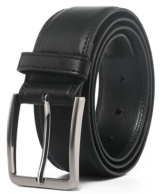 Men#x27;s Leather Dress Belt with Single Prong Buckle Belts for Men1.5 inch Wide $10.99