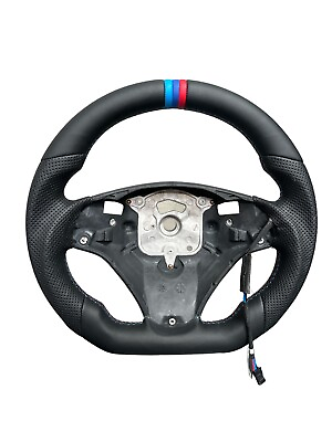 #ad #ad Real Leather Flat Customized Sport Steering Wheel For BMW E92 M3 Only $397.00