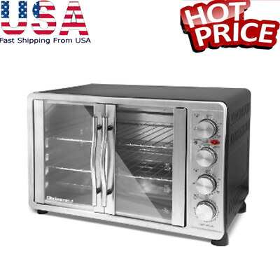 4 rack Double Door Oven W Rotisserie ＆ Convection Air Fryer Toaster Kitchen $149.99