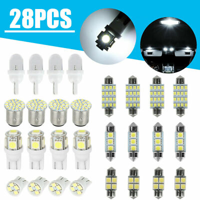 #ad 28x 6000K LED Interior Lights Bulbs Kit Dome License Plate Lamps Car Accessories $9.99