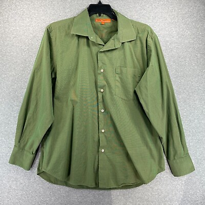 #ad Sette Ponti Mens Shirt XL Green Check Long Sleeve Button Up Casual Comfort $10.96