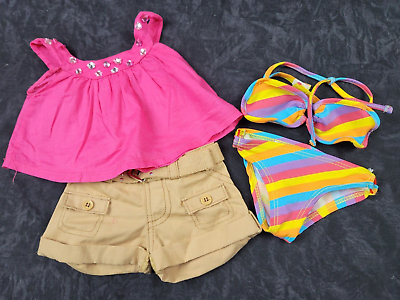 #ad Build A Bear Swimming Outfit Shorts Suit Top 4pc Set Outdoor Beach for Teddy $18.89