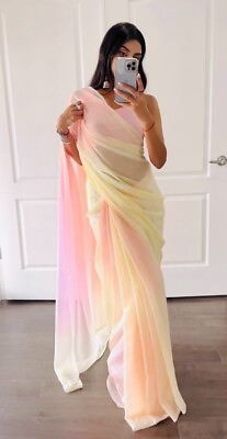 Wear Ethnic Wedding Designer Pakistani Women Bollywood Saree Sari Indian Party $39.99