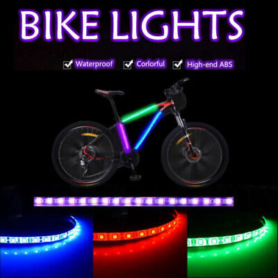 #ad Bike Lights Bicycle LED Wheel Lamp w BATTERIES Visible for String Strip Safety $4.99
