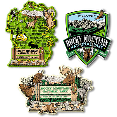 #ad Rocky Mountain Set of Three Magnets by Classic Magnets $14.99