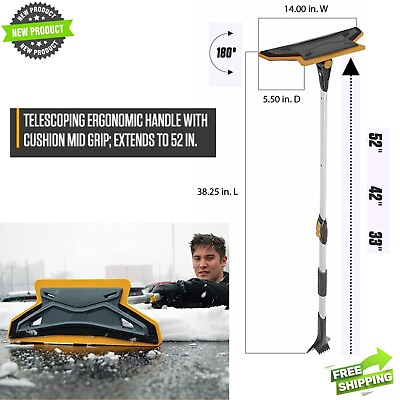Snow Brush Ice Scraper Snow Removal Tool for Cleaning Roof Cars Truck SUV Winter $107.89
