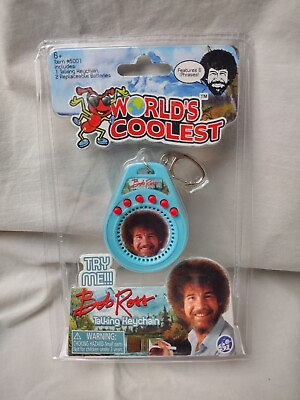 #ad Bob Ross Talking Keychain 6 Phrases World#x27;s Coolest Artist Painter Happy Crazy $11.95
