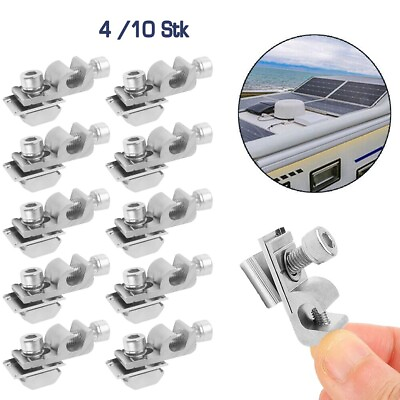 #ad Universal Grounding Buckle for Photovoltaic Rails Carport Roof 4 10 Pcs $33.64