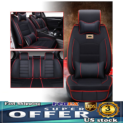 Universal PU Leather 5 Seats Front amp; Rear SUV Car Seat Cover Cushion Full Set US $69.36
