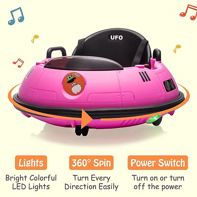 #ad #ad US 360° 12V Ride On Bumper Car for Kids Toddler Electric Toys w Remote LED Pink $139.99