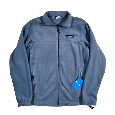 #ad Columbia Steens Mountain Full Zip Fleece Jacket Mens Small Light Blue $29.49
