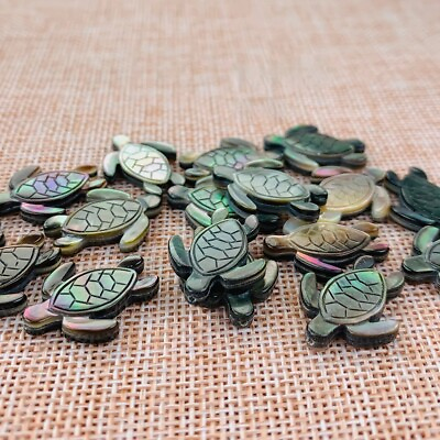 #ad Black Abalone Shell Turtle Tortoise Beads DIY Nacklace Earrings Charms Pendant $9.99