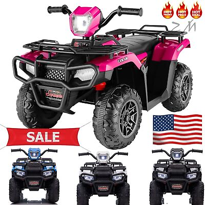 #ad #ad 12V Red Kids Ride on ATV Electric Power Wheels Quad Car with 2 Speeds Bluetooth $117.99