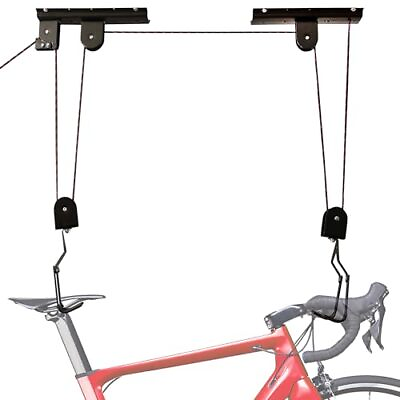 #ad Ceiling Bike Rack Garage Hoist 50lb Capacity Indoor Bike Storage Pulley Sys... $32.00