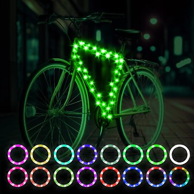 #ad Bike Frame Light LED Bike Lights RGB Waterproof Strip Light Remote Control ... $23.90