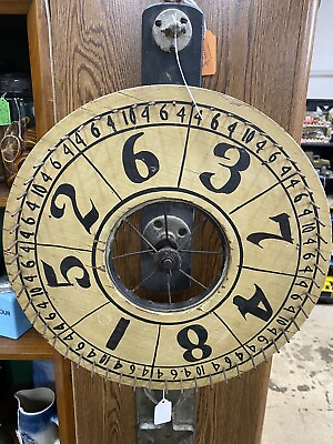 #ad Vintage Carnival Wheel Game Of Chance Hand Painted amp; Set On A Wooden Bike Rim $549.99