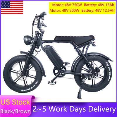 #ad 48V 750W 500W e bikes 20quot; Electric Bicycle fat Tire E Mountain Bike 15Ah Battery $904.00