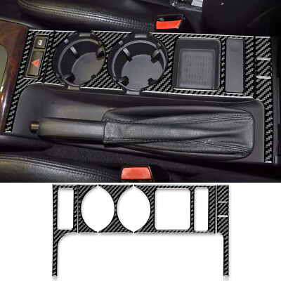 Console Center Cup Holder Panel Cover Sticker Carbon Fiber For BMW E46 98 2006 $31.59
