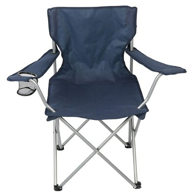 #ad #ad Ozark Trail Basic Quad Folding Camp Chair with Cup Holder Blue Adult use $10.08