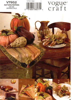 #ad Vogue Autumn Table Top Accessories Pattern V7952 UNCUT $6.99