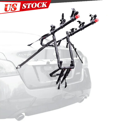 #ad #ad Deluxe 3 Bike Trunk Mounted Bike Rack Carrier Bicycle Storage Carrier Black $64.33