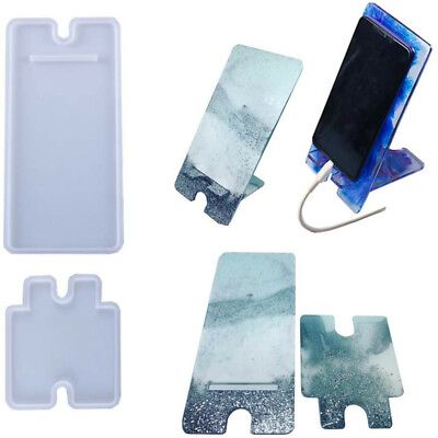 #ad Phone Holder Silicone Mould Resin Epoxy Craft Tool DIY Stand Mobile Casting Mold $8.79