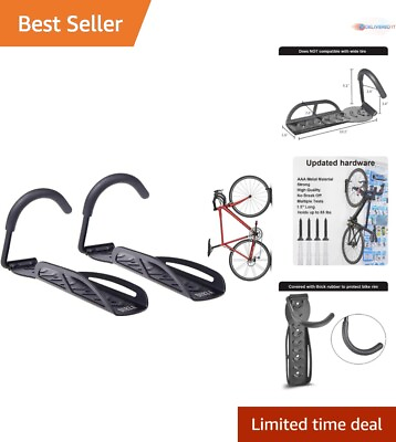 #ad #ad Heavy Duty Bike Rack Wall Mount Space Saving Holds up to 65 lb Black $31.33