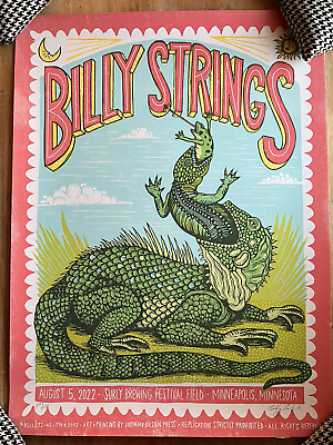 #ad Billy Strings Minneapolis Poster Surly 2022 Justajar 231 450 LE Signed $105.00