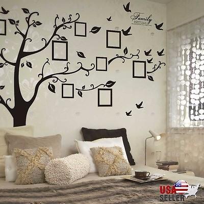 Family Tree Wall Decal Sticker Large Vinyl Photo Picture Frame Removable Black $7.99