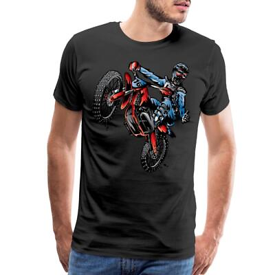 #ad #ad Motocross Dirt Bike Stunt Rider Men#x27;S Premium T Shirt $22.99