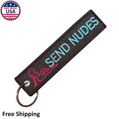 #ad Send Nudes Meme Funny Men Black Cool Car Racing Auto Motorcycle Key Chain Tag $5.98