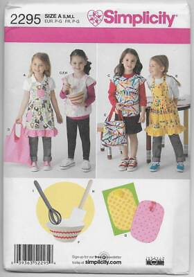 #ad Simplicity Sewing Pattern 2295 Child#x27;s APRONS BAGS POTHOLDER FELT ACCESSORIES $9.99
