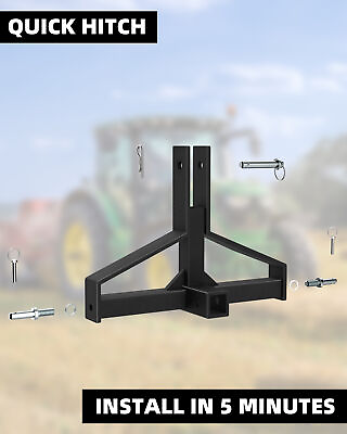 #ad Category 1 Tractor 3 Point 2quot; Hitch Receiver Tow Drawbar Heavy Duty Tube Steel $69.99