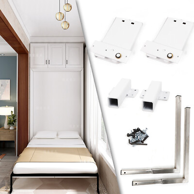 #ad High Quality Kits Diy Bed Hinge White Wall Bed Mechanical Springs Hardware Kits $75.41