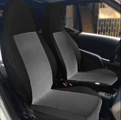 #ad #ad # FOR SMART TWO DELUXE BLACK amp; GREY POLYESTER RACING CAR FRONT SEAT COVERS 11 GBP 19.90