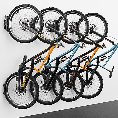 #ad Swivel Bike Wall Mount Vertical Bicycle Rack Garage Mounted Bike Hanger Hook 4 P $186.97