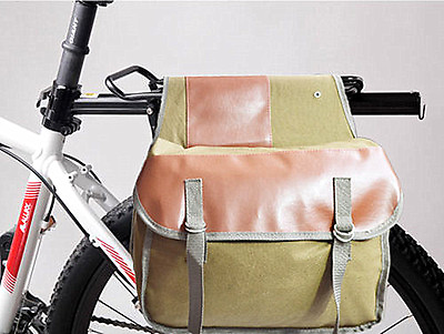 #ad Heavy Duty Tan Water Resistant Bicycle Cycle Pannier Bag Rear Bike Rack 2 Bags $40.93