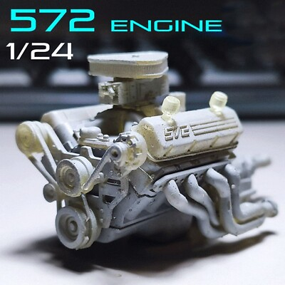#ad 1:24 25 Scale Model 572ci Engine and transmission Resin Printed model parts $16.99